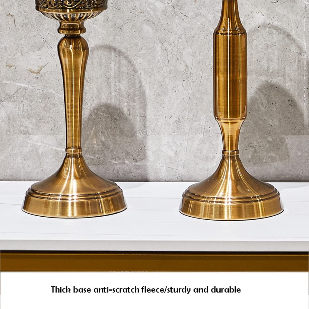 UWYTGF Candle Stands European-Style Candlestick Ornaments Luxury Candle Holder Wedding Wedding Props Romantic Candlelight Dinner Jewelry Candlestick Holder for Candlelight Dinne,One Color,Brass