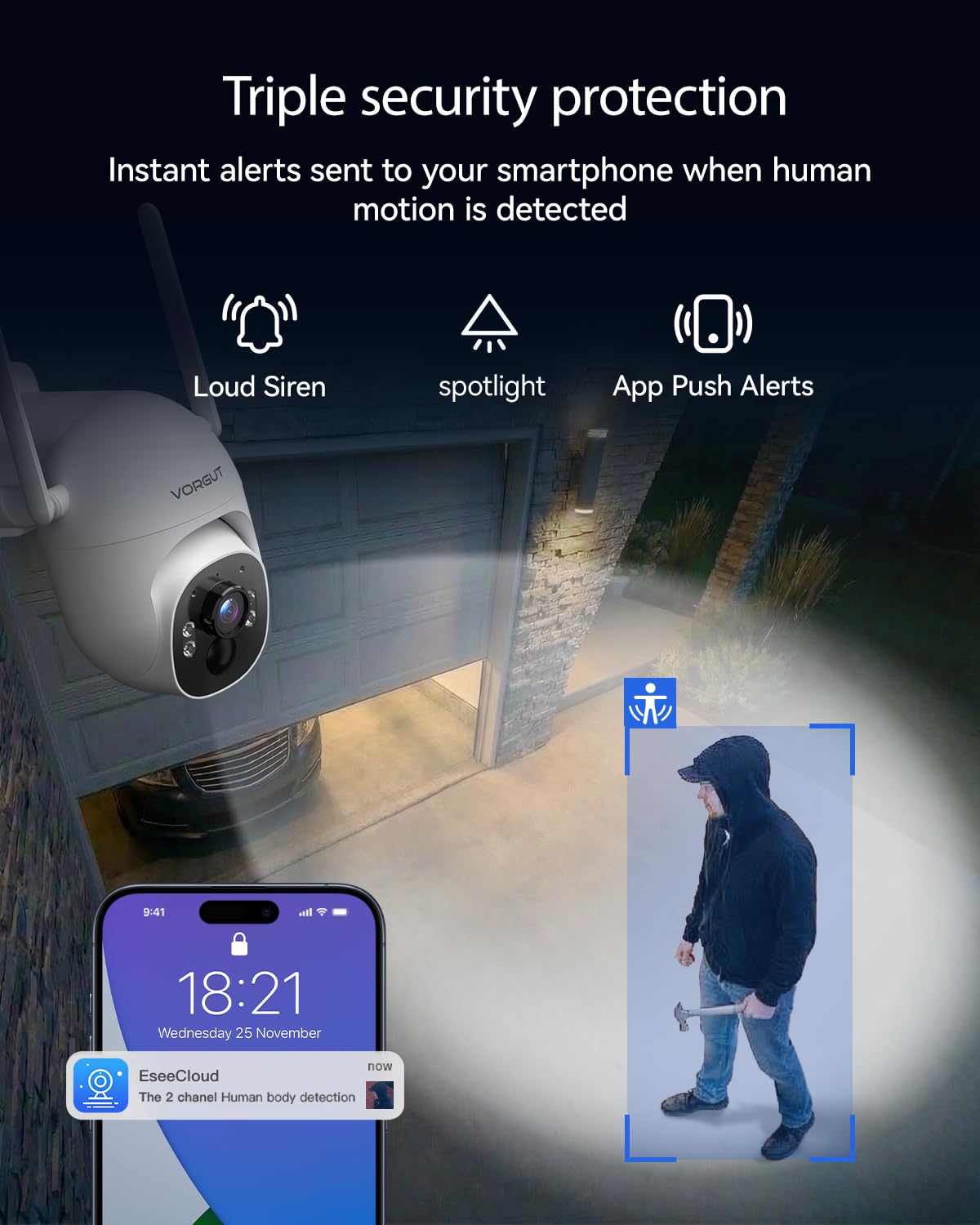 Solar Security Cameras Wireless Outdoor System with 10'' Touch Monitor 10CH NVR, 4MP WiFi6 Cameras for Home Security, 355° Pan 90° Tilt, Night Color, 2-Way Audio, 500G HDD, 0 Monthly Fee, 4 Cam-Kit