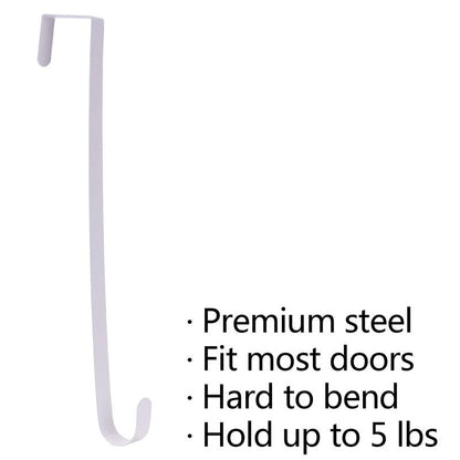 Sattiyrch 15" Wreath Hanger for Front Door,Sturdy Steel Wreath Door Hanger,Over The Door Hanger Hook (White,2)