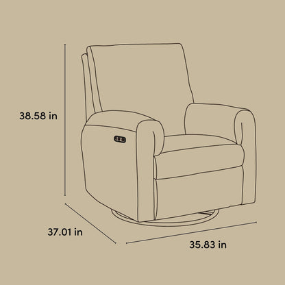 Storkcraft Sorrento Deluxe Power Recliner Swivel Glider – Premium Electronic Nursery Rocking Chair, Oeko-TEX 100 Certified, Includes Dual-USB Charging Port with USB-A & USB-C (Ivory Boucle)