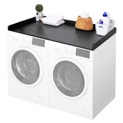 Drifop Washer Dryer Countertop, 27.5" W x 54" L Laundry Countertop with Edge Rails, Laundry Topper for Washer and Dryer with Non-Slip Pads, Black(Wooden