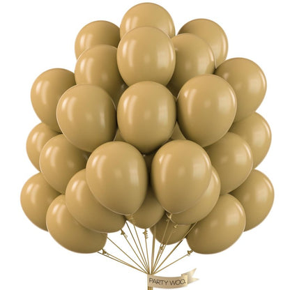 PartyWoo Tan Balloons 50pcs 12 Inch Light Brown Neutral Boho Coffee Latex Helium Balloons for Graduation Wedding Boy Baby Shower Safari Jungle Cowgirl Woodland Birthday Party Decorations Brown-F19