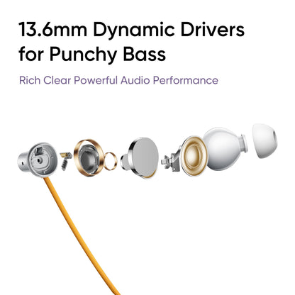 realme Buds Wireless 5 ANC in Ear Bluetooth Headphones, 50dB ANC, 13.6mm Dynamic Bass Driver, 360° Spatial Audio, 45ms Low Latency, Upto 38hrs Playback, IP55 Rating, Dual Device Connection - (Purple)