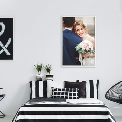 wall26 Framed Canvas Wall Art - Custom Living Room & Bedroom Prints | Ready to Hang, 24"x36", White Frame