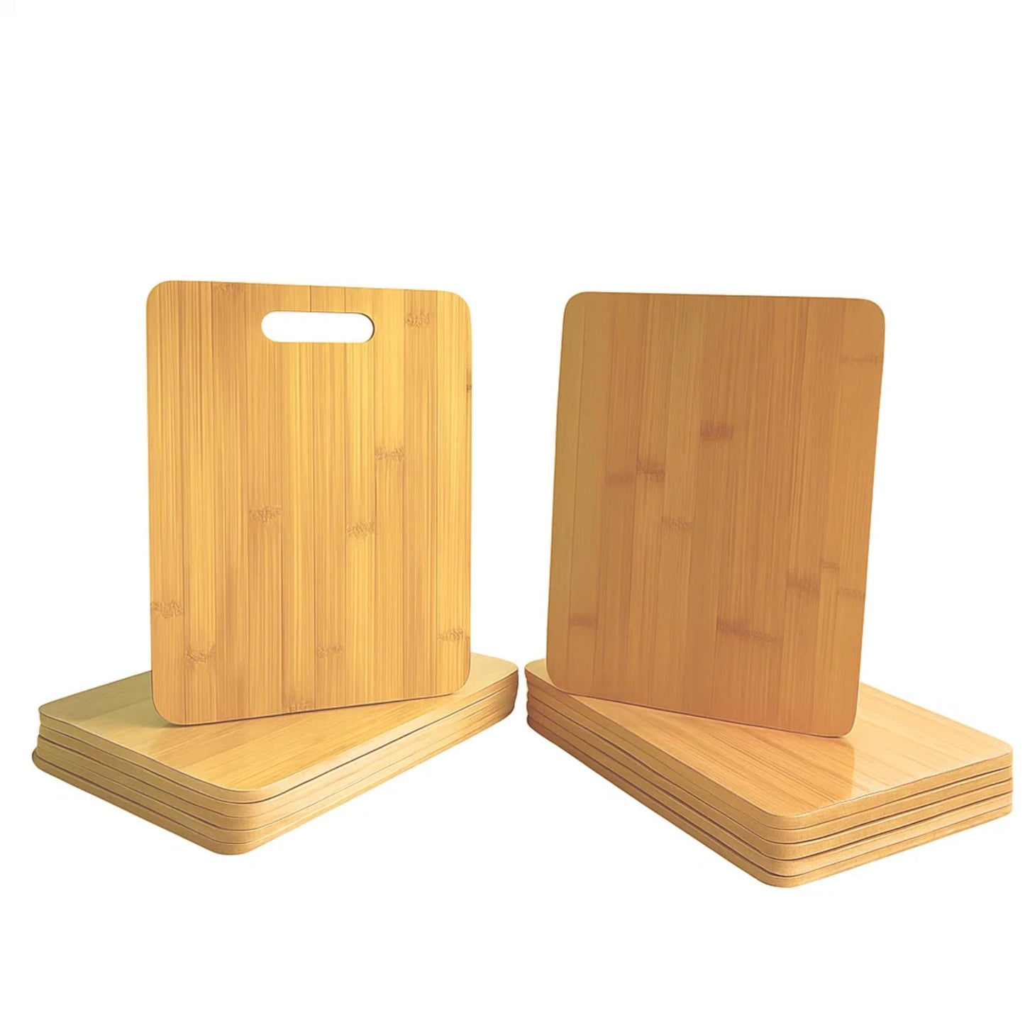 Set of 12, Bulk Wholesale Bamboo Cutting Boards – Thin 12x9" Blank Wood Charcuterie Tray, Grazing Platter for Cheese, Fruits, Veggies, Catering, Engraving Gifts, Resin Epoxy Crafts, Wall Art