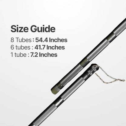 Prime Adventure Hiking Tactical Stick Walking Staff - Outdoor Multitool Gear Trekking Pole Collapsible Retractable Premium 15 in 1 | 8 Tubes