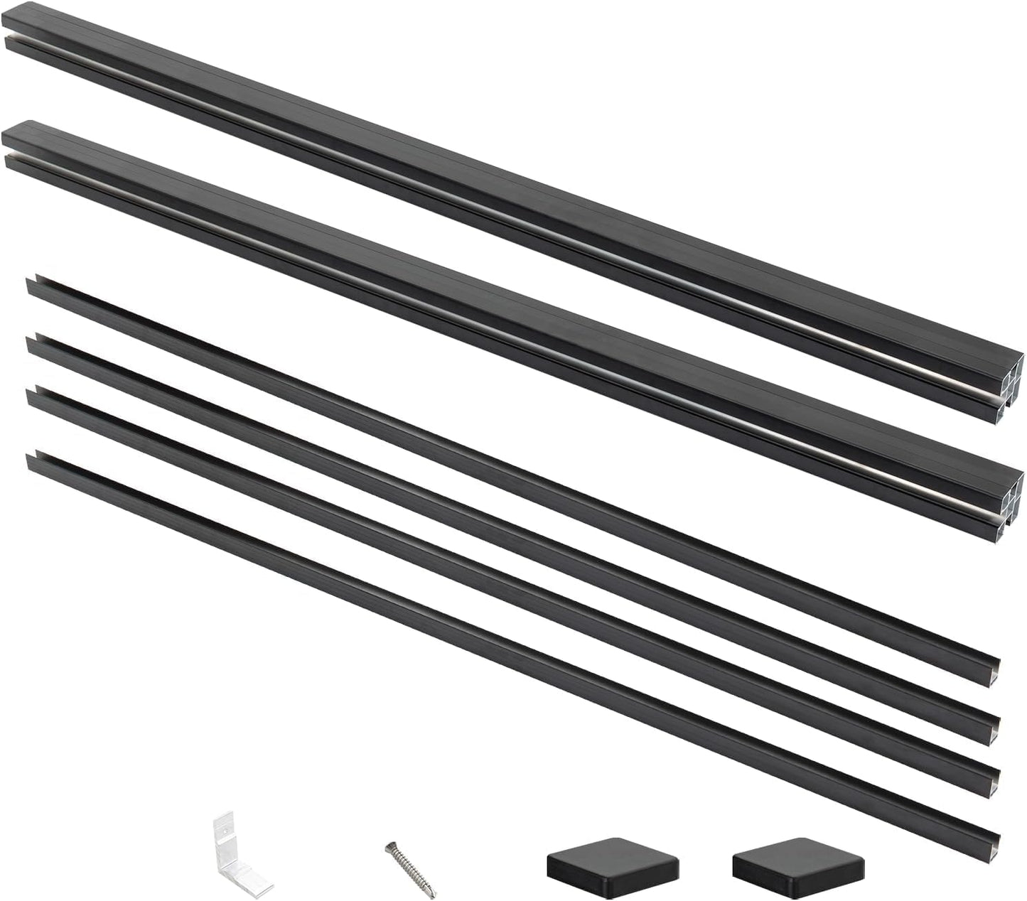 Mondaria 8 Feet Metal In-Ground Posts for Wood-Plastic Composite Fence Installation,with Top and Button Covers, Screws(Set of 2)