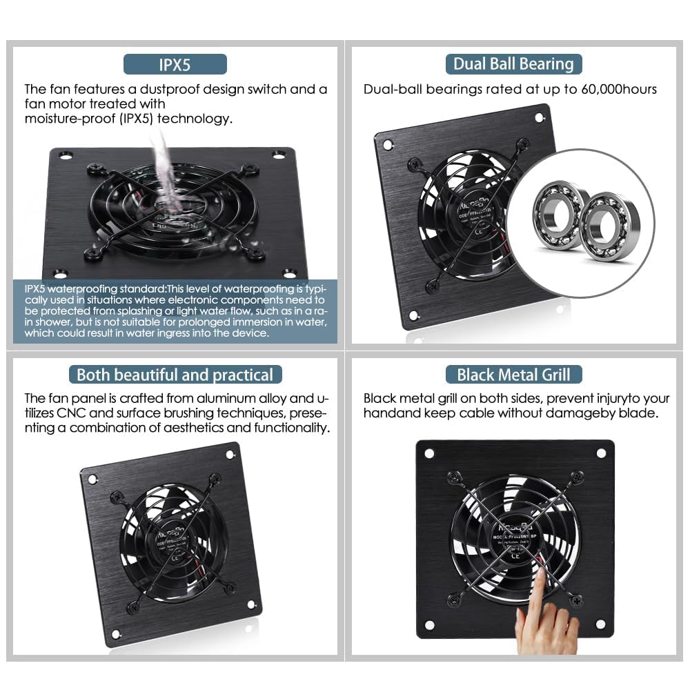 Xiaoqijia 120mm Temperature-Controlled USB/DC Silent Cooling Fan - 5V/12V Dual Voltage,6-Inch, 10-Speed Adjustable - for AV Cabinets, Server Racks, Greenhouses & RVs
