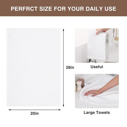 Homaxy 100% Cotton Oversized Waffle Weave Kitchen Dish Towels, Ultra Soft Absorbent Quick Drying Cleaning Towel, 20x28 Inches, 8-Pack, White