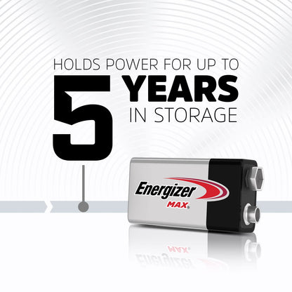Energizer MAX 9V Batteries (8 Pack), 9 Volt Alkaline Batteries