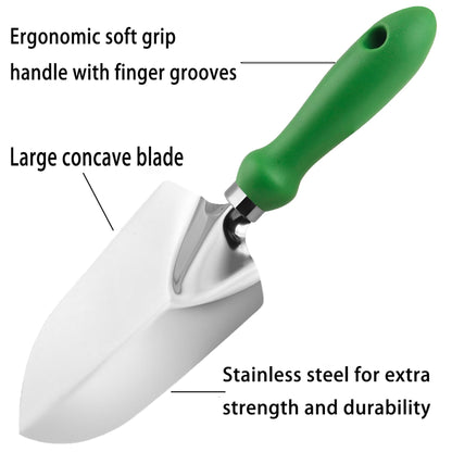 Garden Trowel - Stainless Steel Proof Garden Spades Ergonomic Grip Hand Tools with Soft Rubberized Hand Shovel for Transplanting, Weeding, Moving and Smoothing Digging & Planting