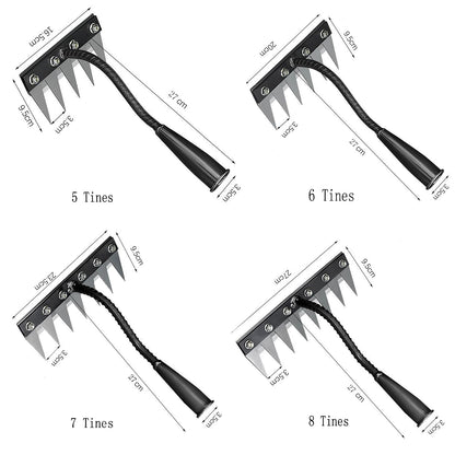 Gardening Hand Weeder Tool,Manual Weeder Tool with Detachable Blades, 4 Sizes High Carbon Steel Dual-Edge Design for Farm Garden Lawn Weed Removal, Soil Cultivation & Root Extraction (5 Tines)
