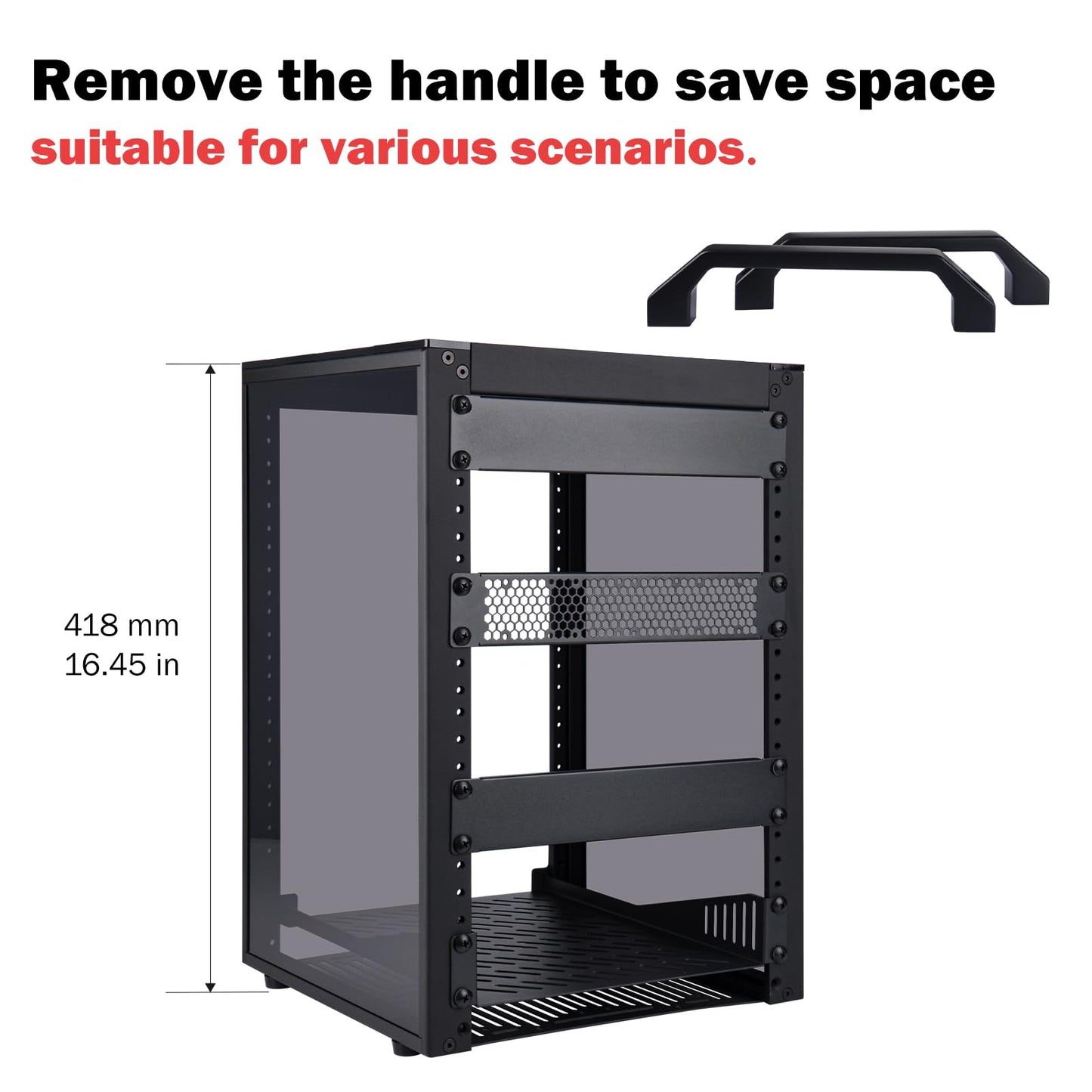 GeeekPi 8U Server Rack Cabinet, DeskPi RackMate T1 Plus,10 inch Network Rack for Servers, Network, A/V Equipment, 10.23inch/260mm Depth (Black)