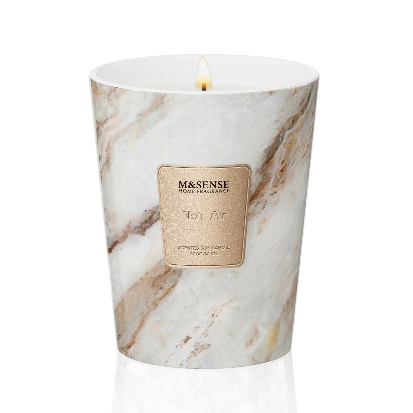 M&SENSE Noir Air Scented Soy Candle, 3 Wick Highly Scented 14.1 Oz 75H, Aromatherapy Christmas Gift for Women and Men