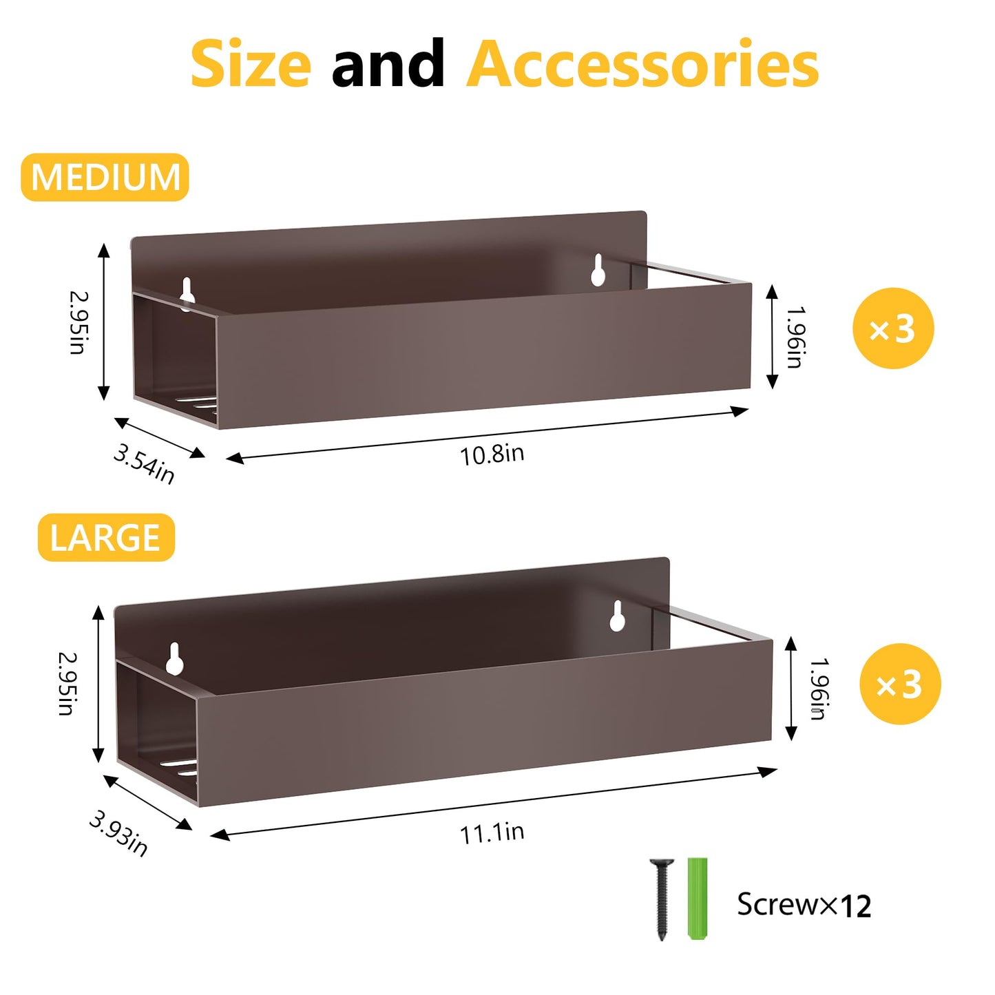 Magnetic Spice Rack Organizer for Fridge Seasoning Organizer for Kitchen storage with Screw Magnetic Shelf with Hook for Refrigerator and Oven (6pack)