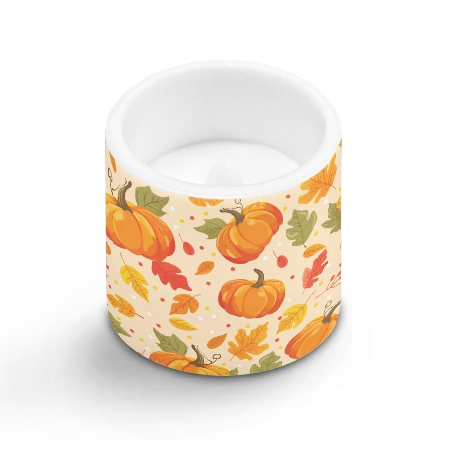 Cozeyat Pumpkin Harvest Dining Room Flameless Candles 4 Pack Battery Operated with Remote Control Timer LED Pillar Candles Waterproof for Indoor Outdoor Use