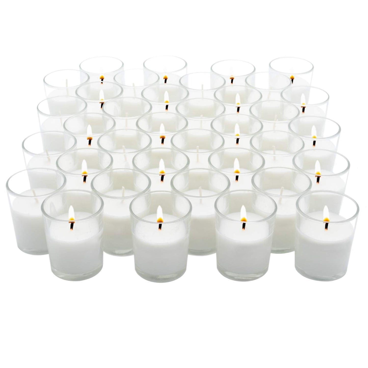 Royal Imports Unscented Clear Glass Votive Candles, Long 12 Hour Burn Time, for Home, Spa, Wedding, Birthday, Holiday, Restaurant, Party, Birthday, 36 Pack