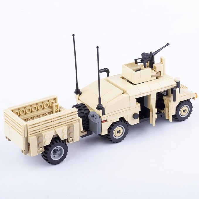 GeRRiT American Military Vehicle HMMWV Building Block(449 PCS)WW2 Military Historical Building SetToys Gifts for Kid and Adult Compatible with Lego. 66010