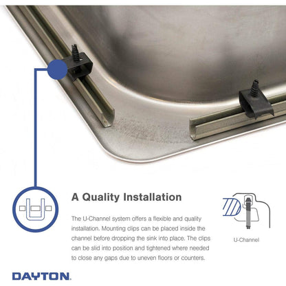 Elkay DSEP1515C Dayton Single Bowl Drop-in Stainless Steel Bar Sink + Faucet Kit