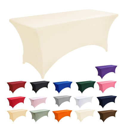 ZarzaaSik 10-Pack 6ft Spandex Table Covers for Rectangle Standard Folding Tables - Wrinkle Resistant Stretch Tablecloths - Ultimate Fitted Table Protector for Parties, Banquet, Wedding