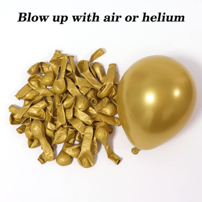RUBFAC Gold Balloons, 120pcs 5 Inch Chrome Metallic Latex Balloon for 2026 Gradution Decor Birthday Anniversary Festival Wedding Engagement Decoration