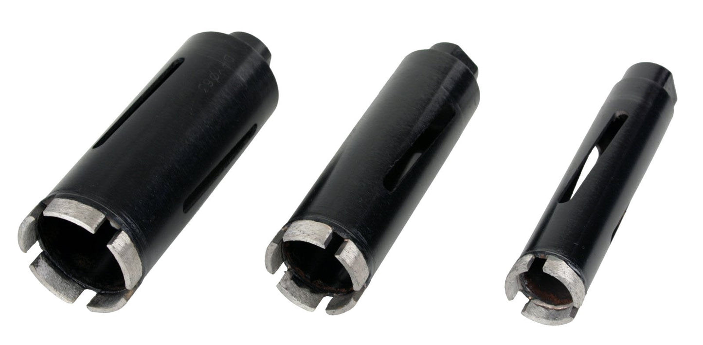 Steel Dragon Tools 3-Piece 1.5-inch to 2.5-inch Dry Diamond Core Drill Bit Kit with Hex SDS Adapters and Case