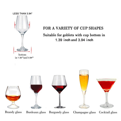 MOCOUM Wine Glasses Rack Under Cabinet Stemware Rack, Wine Glass Hanger Rack Wire Wine Glass Holder Storage Hanger for Cabinet Kitchen Bar (White, 3 Rows 2 Pack)