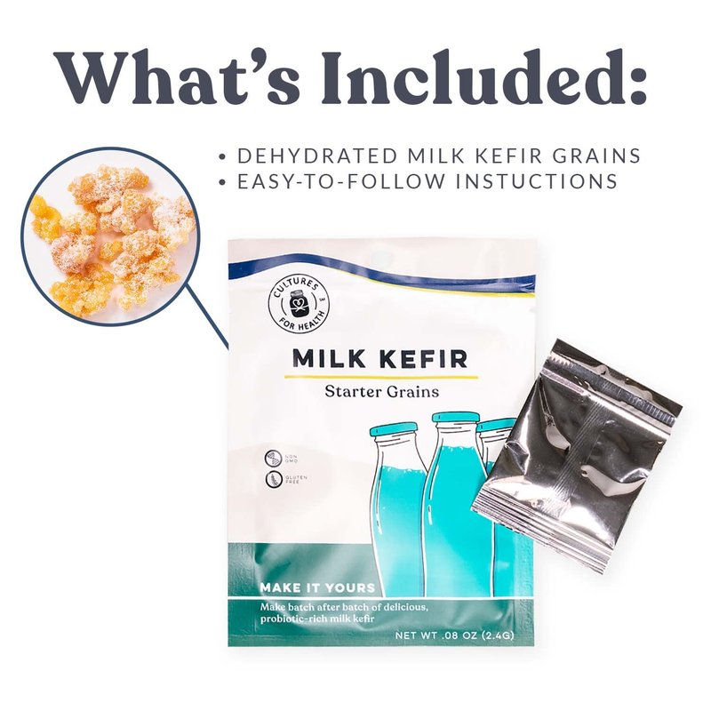 Cultures for Health Milk Kefir Grains | DIY Frothy Dairy Non-GMO Probiotic Drink for Stronger Gut Health | Limitless Heirloom Style Starter | Easy to Flavor or Add to Recipes | Bulgaros De Leche