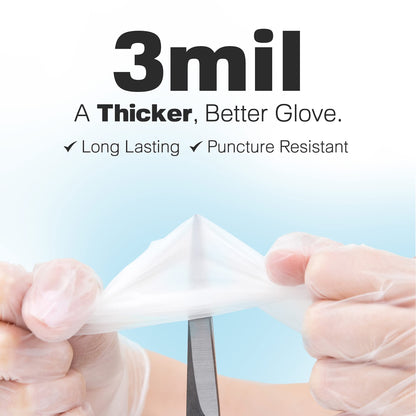 Raxwell Clear Vinyl Disposable Gloves, 100 Count - Latex & Powder Free, Food-Safe for Food Handling & Prep, Non-Sterile Cleaning, Hair Dye & More - Gloves Disposable Latex Free