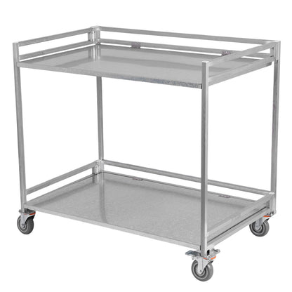 Generic 2 Shelf Rolling Cart Utility Commercial Cart with Wheels 660lbs Capacity with Handle for Warehouse/Garage/Cleaning/Manufacturing