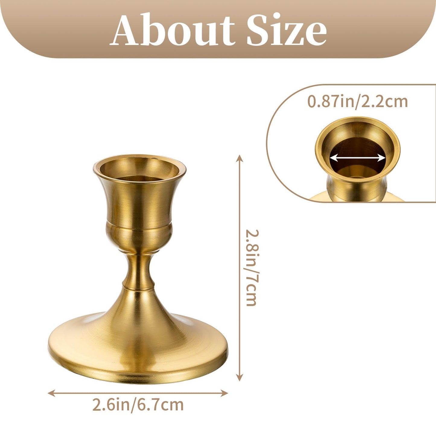 Sziqiqi Candlestick Holders Taper Candle Holders - Gold Candle Stick Candle Holder Bulk Decorative Table Centerpiece for Wedding Reception Christmas Dinner Bridal Showers Party Decor Pack of 12