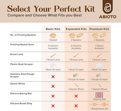 Sourdough Kit with Professional Bread Making Tools - A Complete Sourdough Bread Kit Including 10" Round & 11" Oval Bannetons, Bread Lame, Whisk, Bowl & Dough Scrapers, Slings, and Mat (17-Piece Kit)