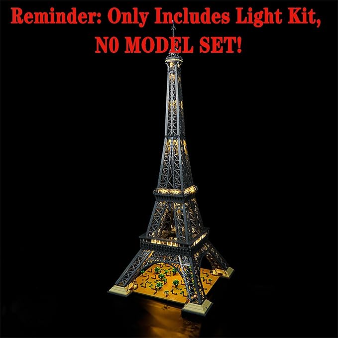 LED Light Set Compatible with Lego 10307 Eiffel Tower Icons Building Blocks Model - Model Set NOT Included