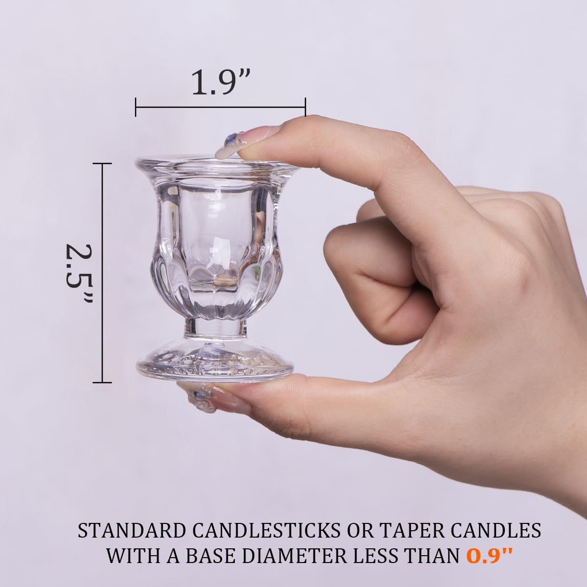 Letine Candlestick Holders Set of 12-2.5" H Taper Candle Holders Bulk - Clear Glass Candle Holder for Rustic Wedding Centerpiece Table Decorations, Valentine's Day & Thanksgiving Decorations Indoor