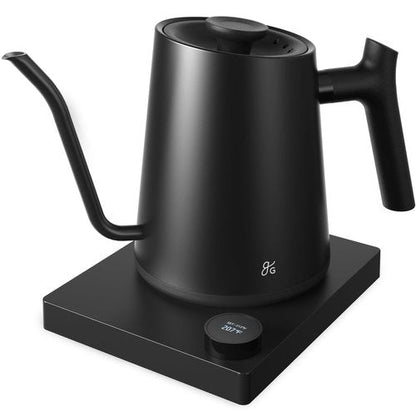 Greater Goods Electric Gooseneck Kettle, 1200W Stainless Steel with Precision Temperature Control, Fast Boil, BPA-Free, Ideal for Pour Over Coffee and Tea, 0.8L (Onyx Black)
