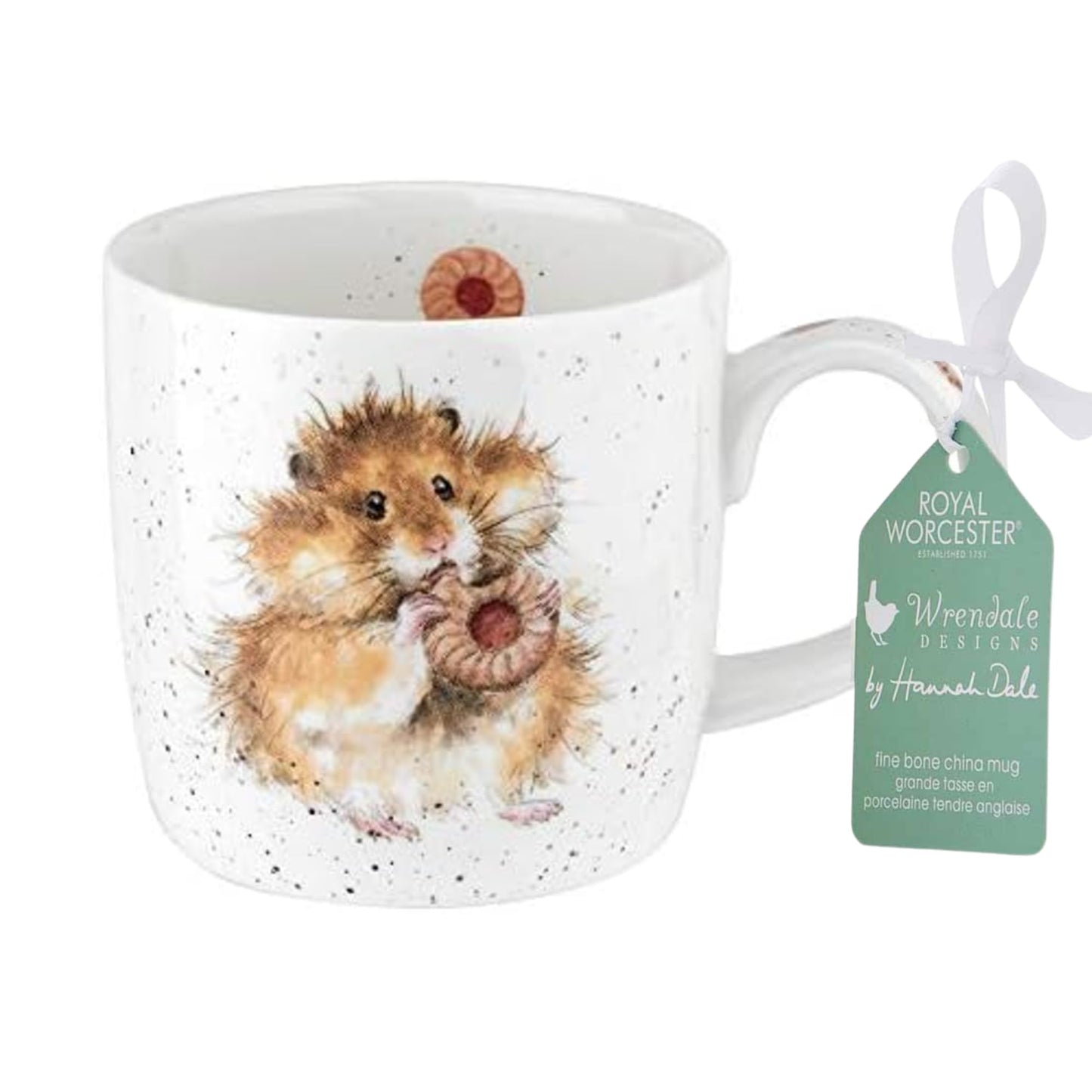 Royal Worcester Wrendale Designs Diet Starts Tomorrow Mug | 14 Ounce Large Coffee Mug with Hamster Design | Made from Fine Bone China | Microwave and Dishwasher Safe