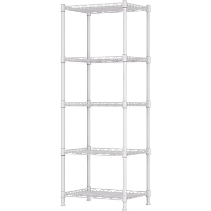 REGILLER 5-Wire Shelving Metal Storage Rack Adjustable Shelves,Standing Storage Shelf Units for Laundry Bathroom Kitchen Pantry Closet(Black,11.8" D x 16.6" W x 53.5" H)