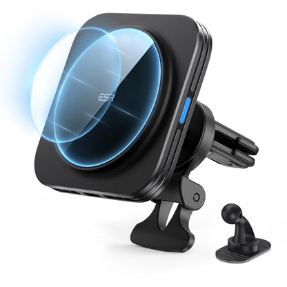 ESR for MagSafe Car Mount Charger, 15W Magnetic Wireless Car Charger, Compatible with MagSafe Car Charger,Air Vent Dashboard Phone Holder Mount for iPhone 16 15 14 13 12, Galaxy S25, Fast Charging