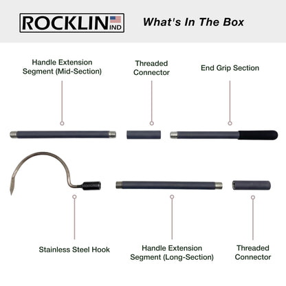 Rocklin Industry Cobra Hook 3-in-1 (24"/40"/57") Cultivator, Heavy-Duty Garden Hand Tool for Weeding, Digging & Soil Loosening – Three Lengths, Stainless Steel Blade, Ergonomic Grip