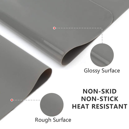 Gartful 3Pack Silicone Sheet for Crafts, Resin Jewelry Casting Molds Mat, Food Grade Silicone Placemat, Multipurpose Table Protector, Nonstick Nonskid Heat-Resistant, Black&Gray&Beige (15.7x11.8inch)