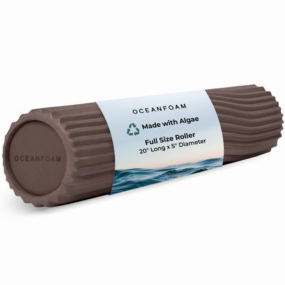 Oceanfoam Tidal Roller - Black Marbled - Muscle Massage Foam Roller for Back Pain & Stretching - Firm and Ergonomic Wide Wave Textured - Yoga, Athletics, & Wellness - Full Size, 20" x 5"