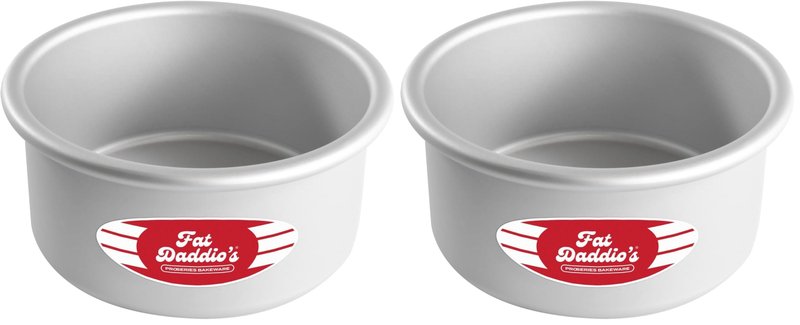 Fat Daddio's Anodized Aluminum Round Cake Pans, 2 Piece Set, 6 x 3 Inch