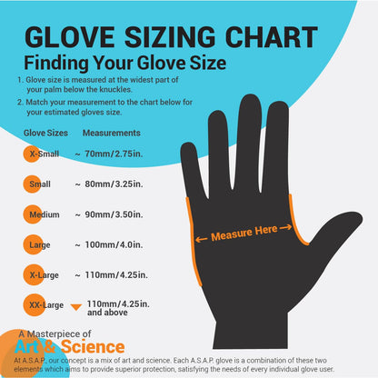 ASAP Blue Nitrile Gloves Disposable Latex Free - 4 Mil, Powder Free, Food Safe, Kitchen & Medical Gloves - Durable Rubber Cleaning & Tattoo Supplies (X-Large, 100 Count)