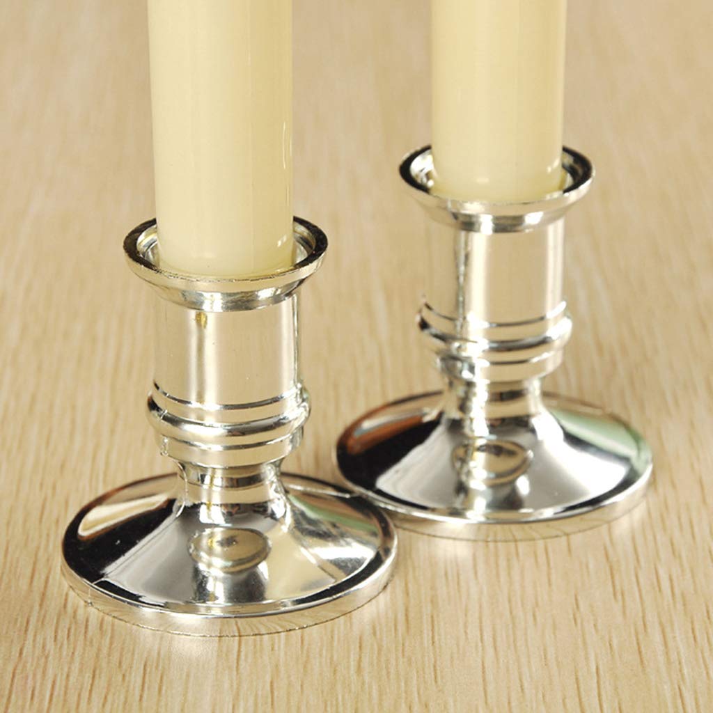 ZUXOCY 2pcs Base Holder Pillar Candlestick Stand for Electronic Candles Holder Set