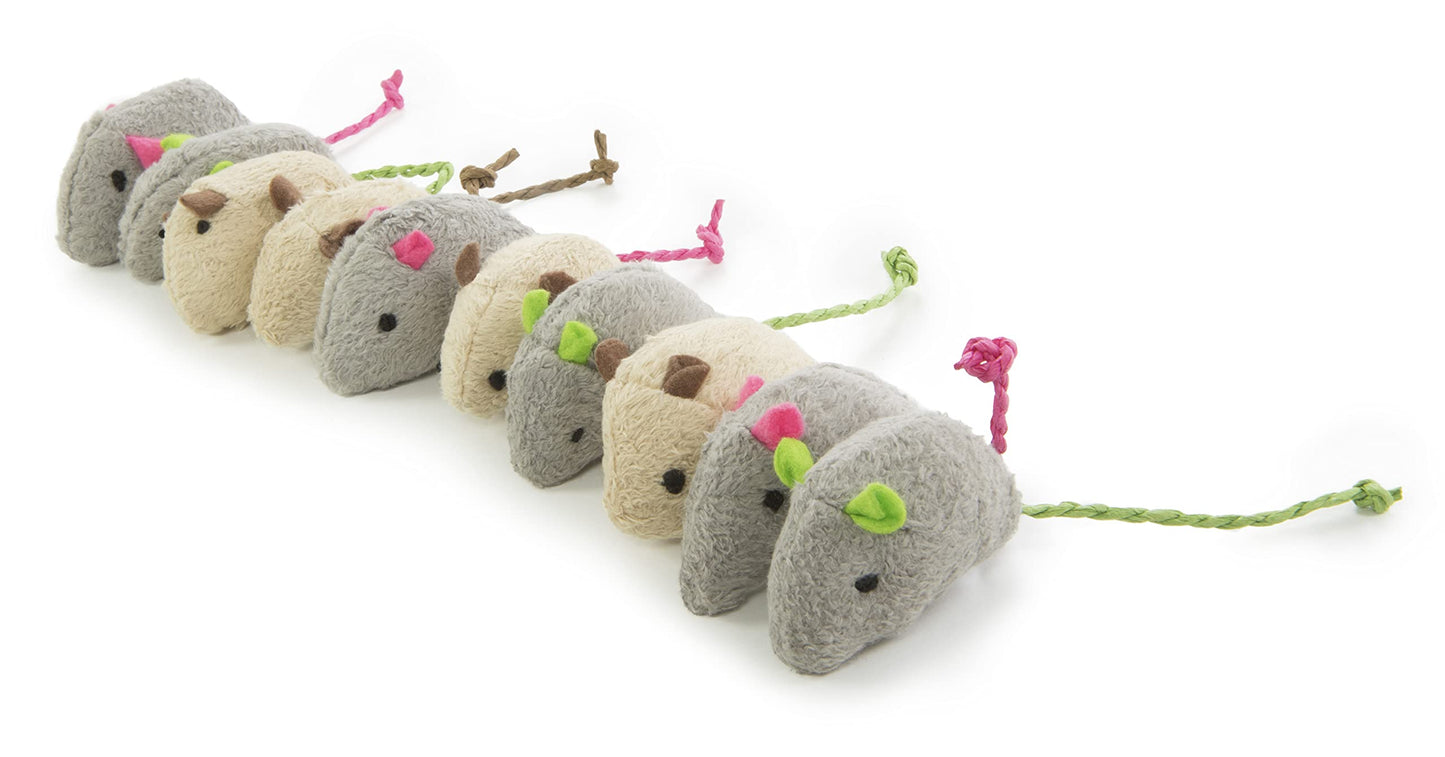 SmartyKat (20 Count) Skitter Critters Value Pack Catnip Cat Toys - Gray/Cream, 20 Count