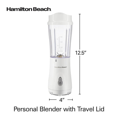 Hamilton Beach Portable Blender for Shakes and Smoothies, 14 Oz BPA Free Travel Cup & Lid, Durable Stainless Steel Blades, Personal Smoothie Blender, Coral (51171)
