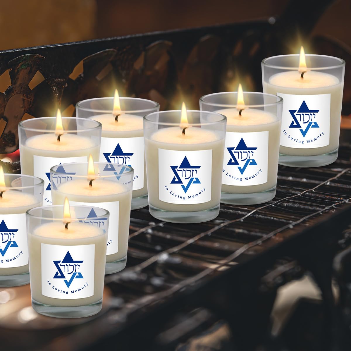 6 Pack White Yahrzeit Candles - Yahrzeit Memorial Candles, Memorial Bereavement Gifts for Loss of Loved One, Jewish Sympathy, Natural Soy Wax Hand Poured
