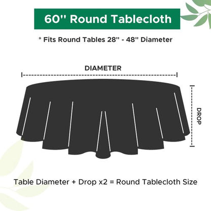 Biscaynebay Textured Fabric Round Tablecloths 60" for Round Tables diameters from 28" to 48", Royal Blue Water Resistant Folding Table Covers Washable for Dining, Kitchen, Wedding, Parties etc