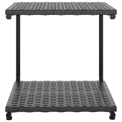 JHQHSM Black Rattan 2-Person Garden Sun Bed with Cream White Cushions, Outdoor Sun Lounger for Patio
