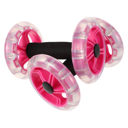 Kisangel 2pcs Double Ab Roller Wheels, Exercise Roller Weight Loss Equipment, Portable Workout Fitness for Abdominal Home Office
